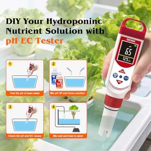 pH EC Meter for Hydroponic, Digital pH TDS EC ppm Tester - Image 2