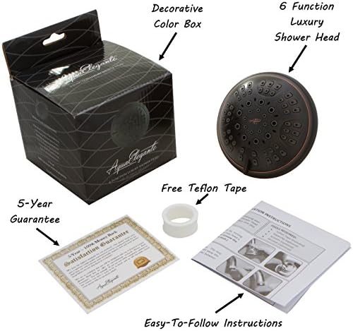Aqua Elegante 6 Function Luxury Shower Head - 2.5 GPM - Oil-Rubbed Bronze - Image 2