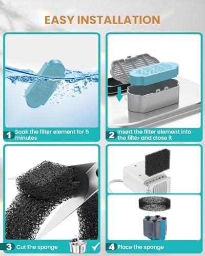 Official Tomxcute Cat Water Fountain Replacement Filters (6+2 Pack) - Image 3