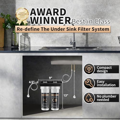 WINGSOL Water Filter for Sink with Faucet, 2-Stage Deep Filtration, Reduce Heavy Metals/Chlorine/PFAS/Odor/Sediment, NSF/ANSI 42&53 Improve Taste, Life Indication Mineral pH+ Under Sink Water Filter - Image 3