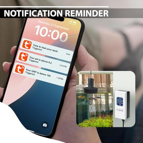 Smart Water Quality Tester Wireless WiFi Multi-Parameter Water Quality Meter for pH/ORP/TDS/EC/Salinity/SG/Temp Monitoring Real-Time Alerts with App Connection for Aquarium, Saltwater Nano Fish Tank - Image 3