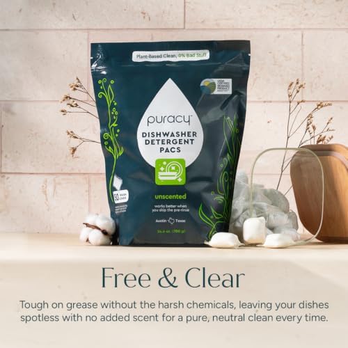 Puracy Dishwasher Pods, Natural Dishwasher Detergent, Free & Clear Dish tabs - Enzyme-Powered, Spot & Residue Free - TikTok Trend Items, Must Haves from TikTok Made Me Buy It (Free & Clear, 18 Count) - Image 6