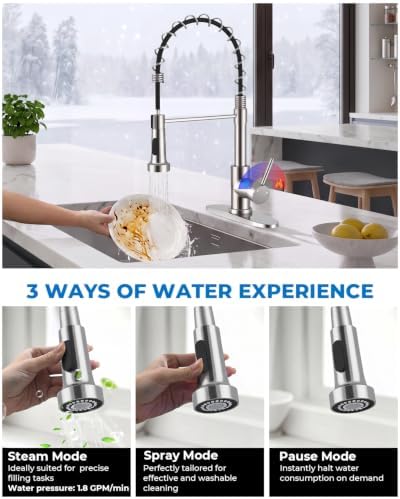WEWE Utility Sink Faucet with Sprayer, Pull-Down, Polished Chrome, High Arc - Image 3
