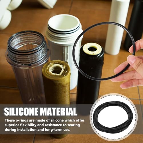 TIDTALEO 10pcs Water Filter Housing Gasket Assortment Kit with Silicone O-Rings for Filter Bottles Replacement Sealing Rings for Ro Membrane Shells Washer Set for Residential Water - Image 2