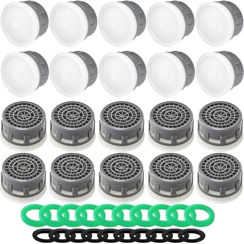 Faucet Aerator 2.2GPM Flow Limiter Insert Faucet Aerator Replacement Part Used for Bathroom or Kitchen Sink Faucet Filter Suitable for Internal and External Thread Faucet Aerators (20 PCS) by MOILINJAEY