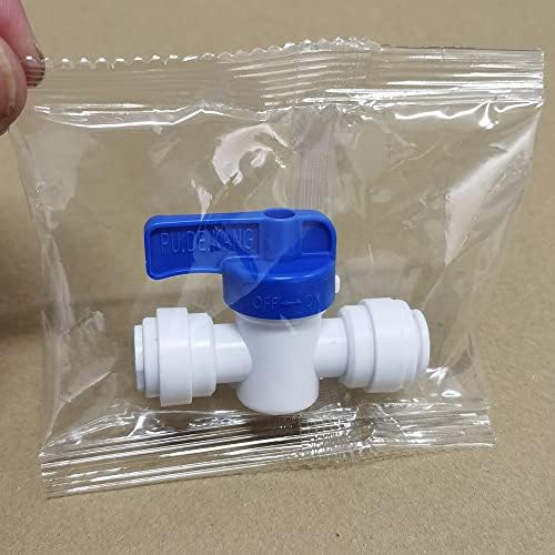 Food-Grade Quick Connector Push-In Tube Fitting,1/4" to 5/16" O.D. Reducing Tube Shut off Ball Valve for Reverse Osmosis Water Filter Purifier (Pack of 5) - Image 4