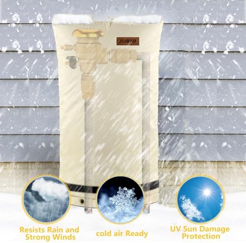 Backflow Preventer Cover Insulated Pouch -JIUBRA 14" W x 27" H Outdoor Pressure Reducing Value Cover ,Winter Water Sprinkler Valve Cover Insulated ,Well Pump Covers Protects from Severe Snow. - Image 5
