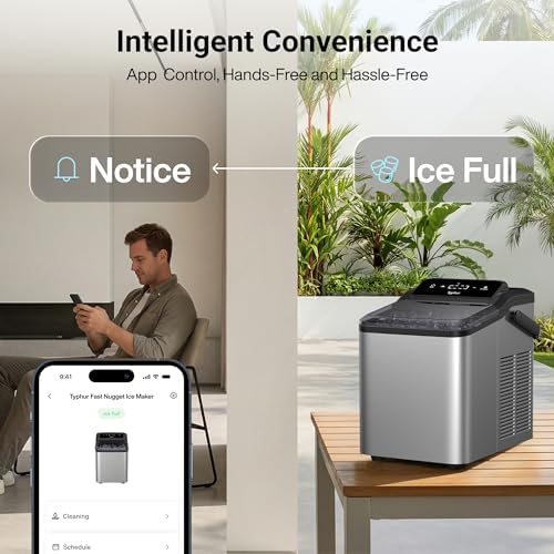 Typhur Nugget Ice Maker Countertop, Self-Cleaning Pump, Titanium Silver - Image 4