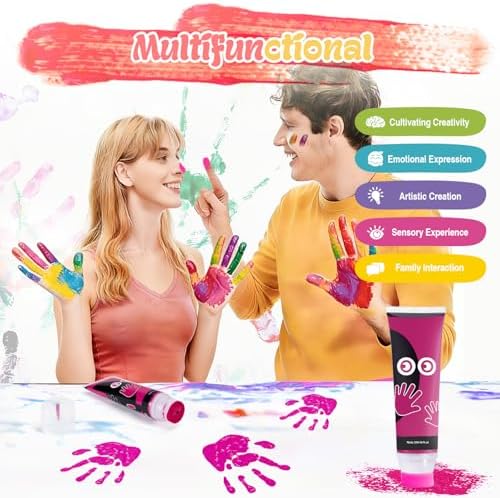 Baby Hand and Footprint Paint, Sponge Head, Baby Safe Paint, Hot Pink - Image 3