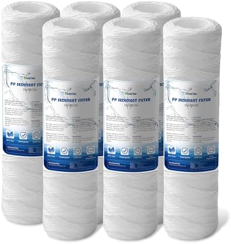 BLUERISE 5 Micron 10" x 2.5" Wire Wound Sediment Filter Cartridge 6-Pack by Bluerise