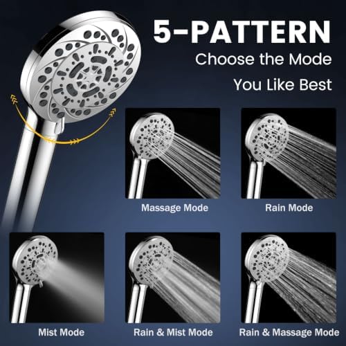 FEELSO Filtered Shower Head with Handheld, 5-Modes High Pressure Showerhead - Image 2