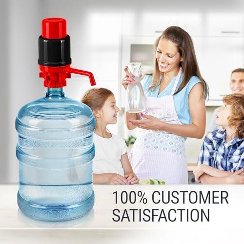 HotFrost Manual Water Pump for 5 Gallon Jug & Bottle – Non-Electric 5 Gallon Water Dispenser, Universal Hand Pump with 3 Adjustable Tubes, 53mm Screw Top Adapter, Spout Cap & Cleaning Brush, BPA-Free - Image 5