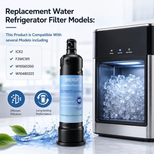 ICE2 F2WC9I1 ICE Maker Filter Replacement, Compatible with for ICE2 F2WC9I1 W10480323, W10565350, Used in 50 Ib Ice Maker Machines (3 Pack) - Image 2