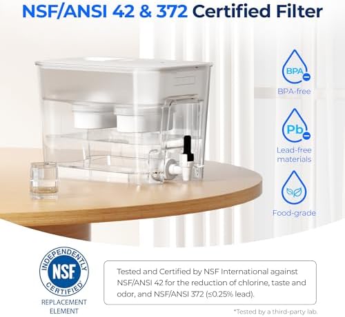Waterdrop WFD-22L-DF Water Filter Dispenser, 40-Cup Water Purifier, White - Image 6