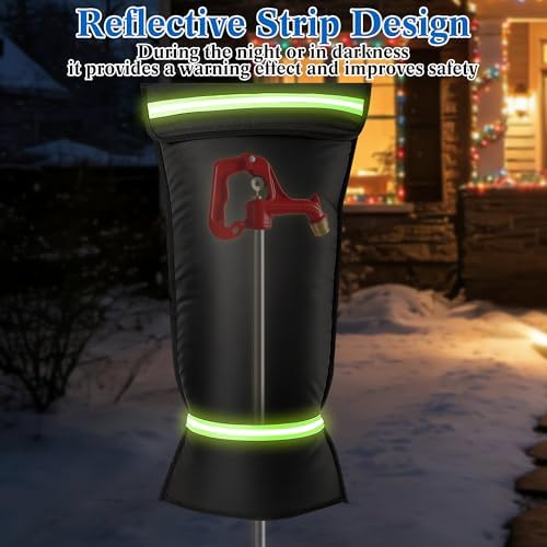 Outdoor Faucet Cover for RV Park Water Spigot, 35"H x 15"W Insulated Outside Faucet Cover Freeze Protection for Winter & Summer, Reusable Long Faucet Sock Fit for Yard Hydrant Hose Bib,Black - Image 4