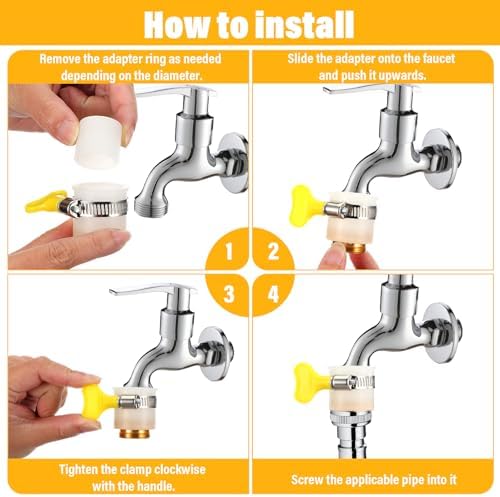 Universal Faucet Adapter Adjustable Thread Sink Faucet Adapter Fits 13–14mm, 16.5–18mm, and 22–23.5mm Outer Diameter For Common Faucets Mount Water Filters and Countertop Water Filters - Image 4
