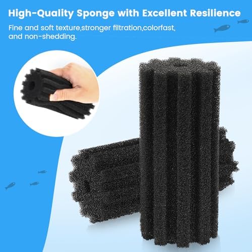 hygger Pack of 4 Replacement Sponges for Aquarium Vertical Stripes Double Sponge Filter (S) - Image 4