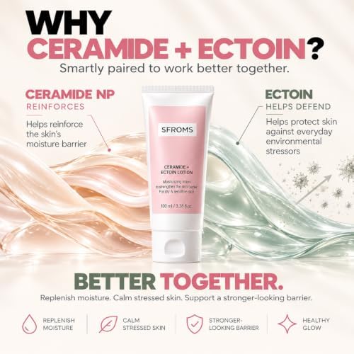 Ceramide, Ectoin & Hyaluronic Acid Lotion for Dry & Sensitive Skin, Barrier Repair Moisturizer, Fragrance-Free, Dermatologically Tested, Korean Skincare, 100 ml - Image 6