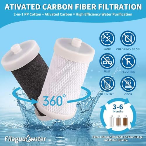 Washer Water Filter, Carbon Shower Filter, Reusable Chlorine Filter FA10 - Image 5