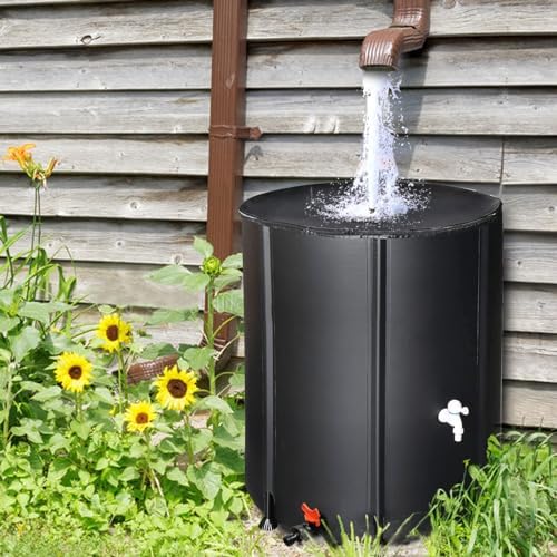 Collapsible Rain Barrel,Portable Water Storage Tank,Rainwater Collection System Downspout,Water Catcher Container with Filter Spigot Overflow Kit (132 Gallon) - Image 6