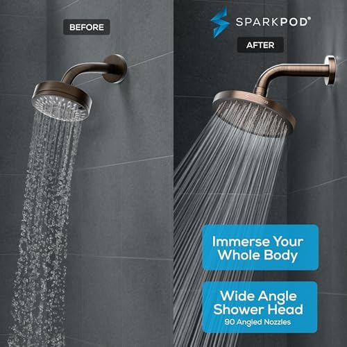 SparkPod Rain Shower Head, 8 Inch Round, Vintage Oil-Rubbed Bronze Finish - Image 2