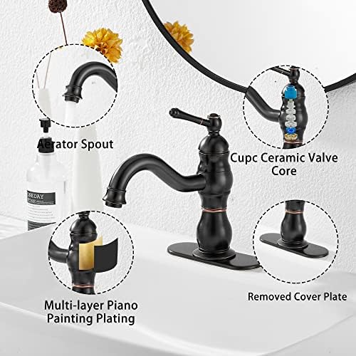 Oil Rubbed Bronze Bathroom Faucet Single Handle One Hole - Image 5