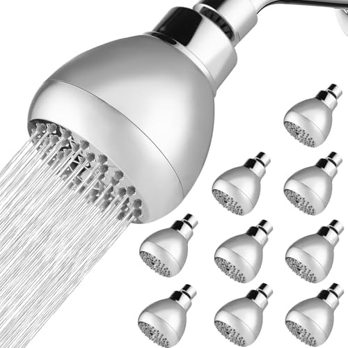 10 Pack High Pressure Shower Head - Powerful Bathroom Pressure Boosting Showerhead - Perfect Universal Replacement for Rain Shower Heads(Chrome) by NuodanLuxuryShowerSystems