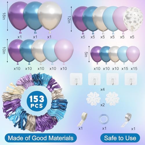 Amandir 153pcs Blue Purple Balloon Garland Arch Kit Different Sizes - Image 2