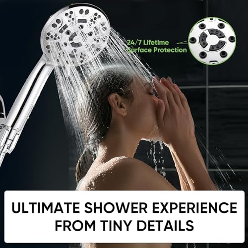 Cobbe 8-Setting Handheld Shower Head, Water-Saving Design, Chrome - Image 3