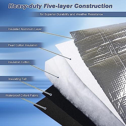 Outdoor Backflow Preventer Cover- 24''W x 24''H, Winter Freeze & Weatherproof Protection for Irrigation Pipes & Sprinkler Valves- Black - Image 3