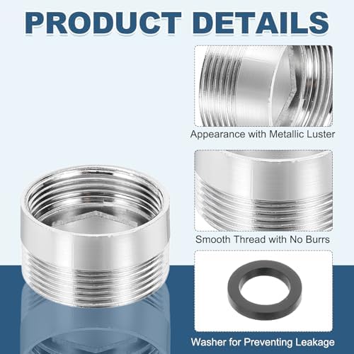 uxcell Faucet Aerator Adapter, M20 Female to M22 Male with Washer, 13mm Length - Image 3