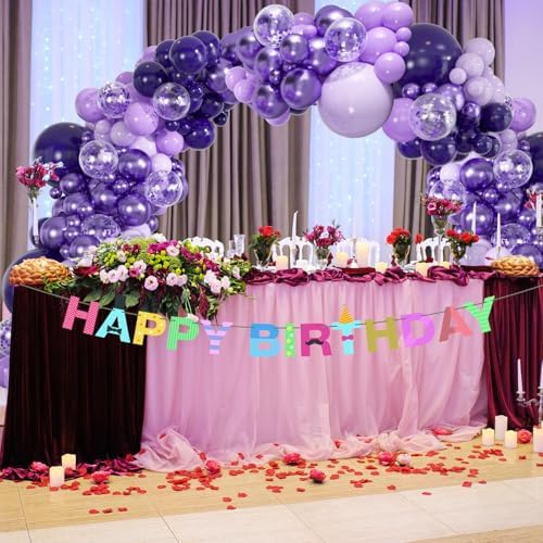 136-Pack Metallic Purple & Lavender Lilac Balloon Garland Kit - Image 5