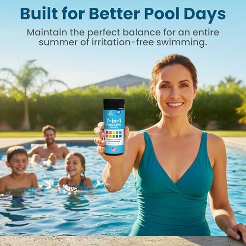 Pool & Spa Test Strips 7-in-1, 100 Strips for Pools, Hot Tubs & Saltwater Spas – Accurately Tests pH, Free & Total Chlorine, Bromine, Alkalinity, Hardness & Cyanuric Acid – Easy, 30-Second Results - Image 6