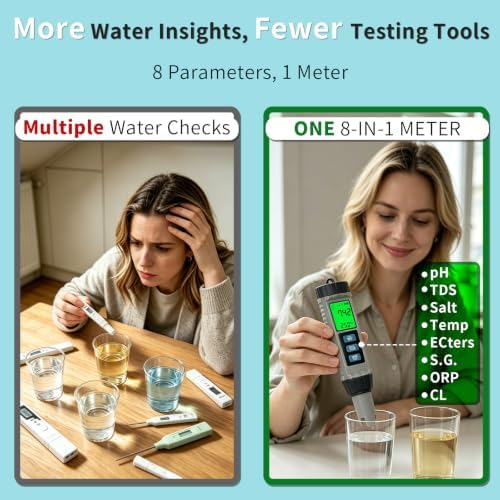 8-in-1 Water Quality Tester, Multiparameter Meter Pool & Aquarium - Image 4