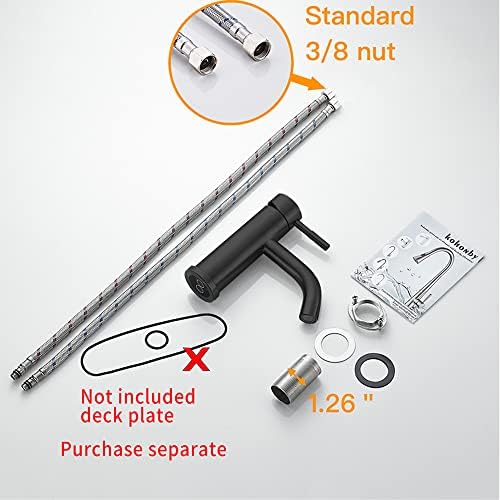 Modern Single Handle Bathroom Faucet Single Hole Matte Black Bathroom Sink Faucet Stainless Steel Commercial Basin Faucet(Matte Black No Drain) - Image 4