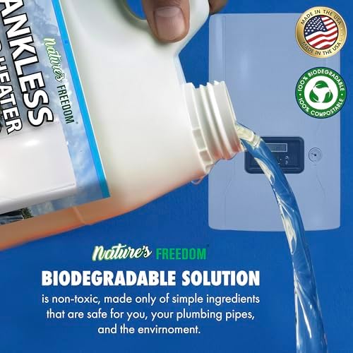 Nature's Freedom Tankless Water Heater Flush Descaler, Quart (32 oz) – Professional Non-Toxic Descaling Solution, Biodegradable, Made in the USA - Image 4