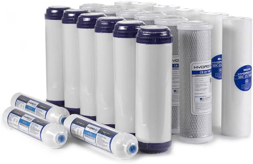5 Stage 21pc Reverse Osmosis RO Water Filter Cartridges, Pre & Post Replacement Set SED UDF CTO GAC - 2.5" x 10" (21 Pack) by CompleteFiltrationServices