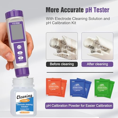 YINMIK Hydrogen Water Tester pH TDS Meter ORP Tester with Cleaning Solution - Image 5