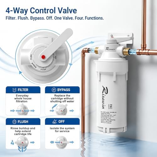 10 Inch Whole House Water Filter Housing, 1 Inch NPT, Bypass Valve - Image 2