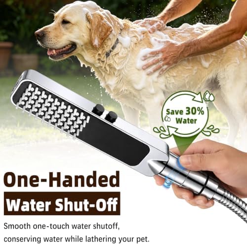 YDmeet High Pressure Dog Shower Attachment with Outdoor Adapter(Chrome) - Image 3