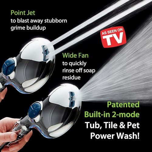 AquaCare 4X 10-Mode High Pressure Hand Shower w/Filter & 2-mode Power Wash - Image 3