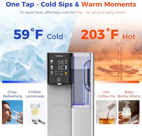 C5ALK-GY Countertop RO System, Hot & Cold Alkaline Water Bundle with Tea Infuser, 8-Stage Filtration, 3s Instant Hot Water, 4-Year Use, NSF/ANSI 372/42/58 Certified - Image 3