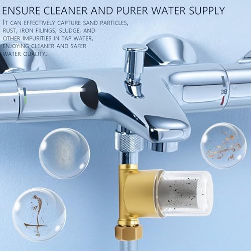 Reusable Brass Inline Sediment Filter (40 Micron) – Universal Water Filtration System for Washing Machine, Heater, Garden, RV | Prevents Clothes Yellowing, Dry Skin & Scale Build-Up - Image 4