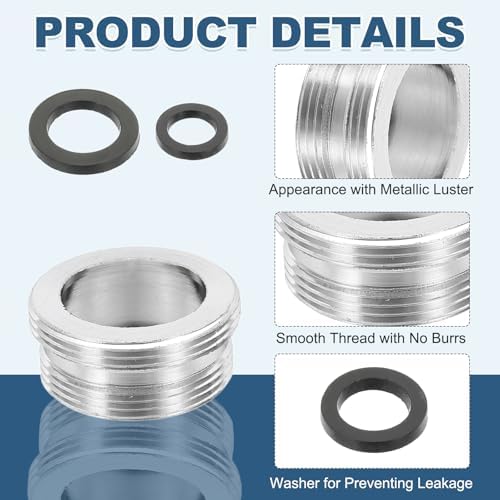 uxcell Faucet Aerator Adapter,M24 Male to M22 Male Brass Faucet Adapter - Image 3