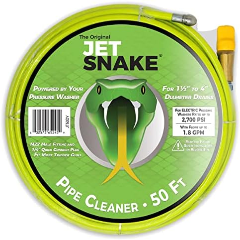 50 FT Sewer Jetter for Electric Pressure Washers - Flexible Steel Braid by Unknown