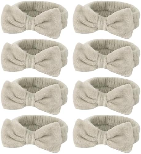 Ondder 8 Pcs Coffee Skincare Headbands Microfiber Hairband for Women Facial, Make Up, Spa, Yoga, Hair Band - 1 Pack of 8 Headbands by Ondder