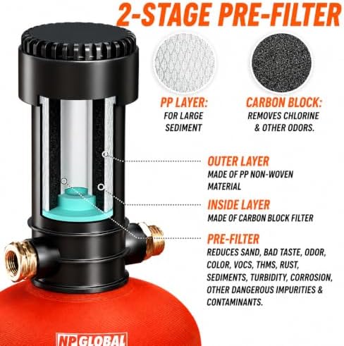 RV Water Softener Portable with Integrated 2 Stage Water Filter System - 16,000 Grain, 3/4" GHT Fittings, Convenient Water Softener for RVs, Trailers, Boats, Mobile Car Washing, Pressure Washing - Image 6