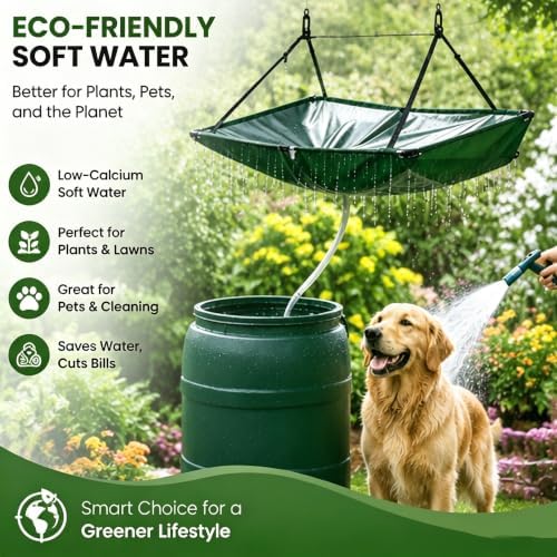 Collapsible Rain Barrel Water Collector, Portable Cloth Rainwater Harvesting System with Hose, Filter & Overflow Valve, Eco-Friendly Water Storage Solution for Garden, Lawn, Backyard & Camping - Image 2