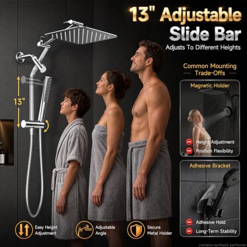 Veken All Metal 10"Luxurious Rain Shower Head with Handheld Spary,Power Jet - Image 6