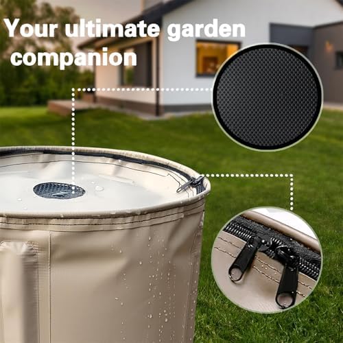 Collapsible Rain Barrel with Spigot & Filter, Foldable Rainwater Harvesting Tank, Portable Water Storage Container for Garden Irrigation, Outdoor, Multiple Sizes(160 l/42 GAL) - Image 3